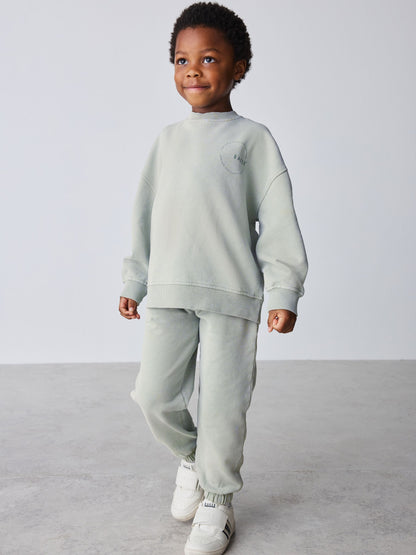 Dsiney Kidz - Baker by Ted Baker Green Oversized Washed Sweatshirt and Joggers Set image 1