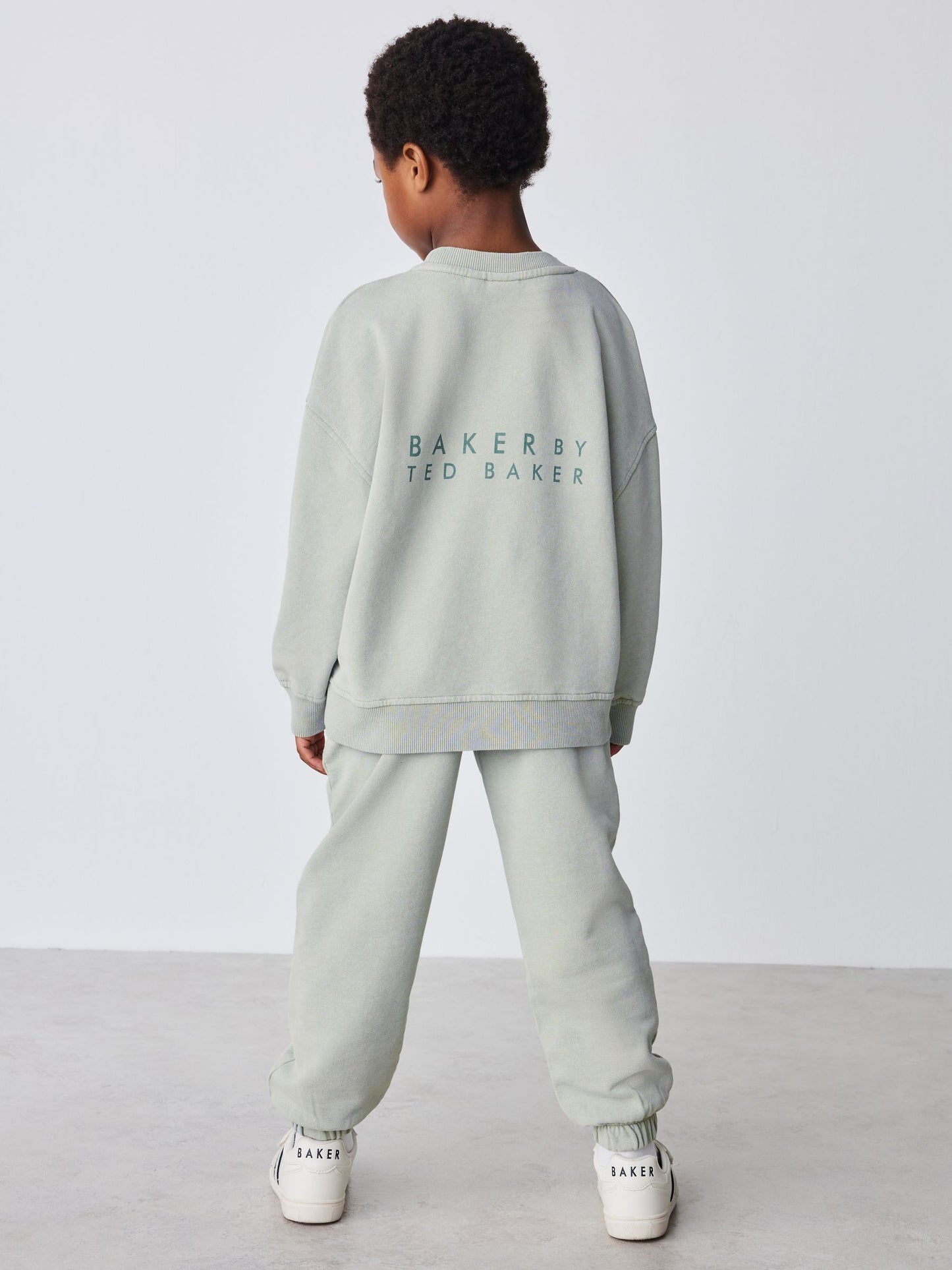 Dsiney Kidz - Baker by Ted Baker Green Oversized Washed Sweatshirt and Joggers Set image 2