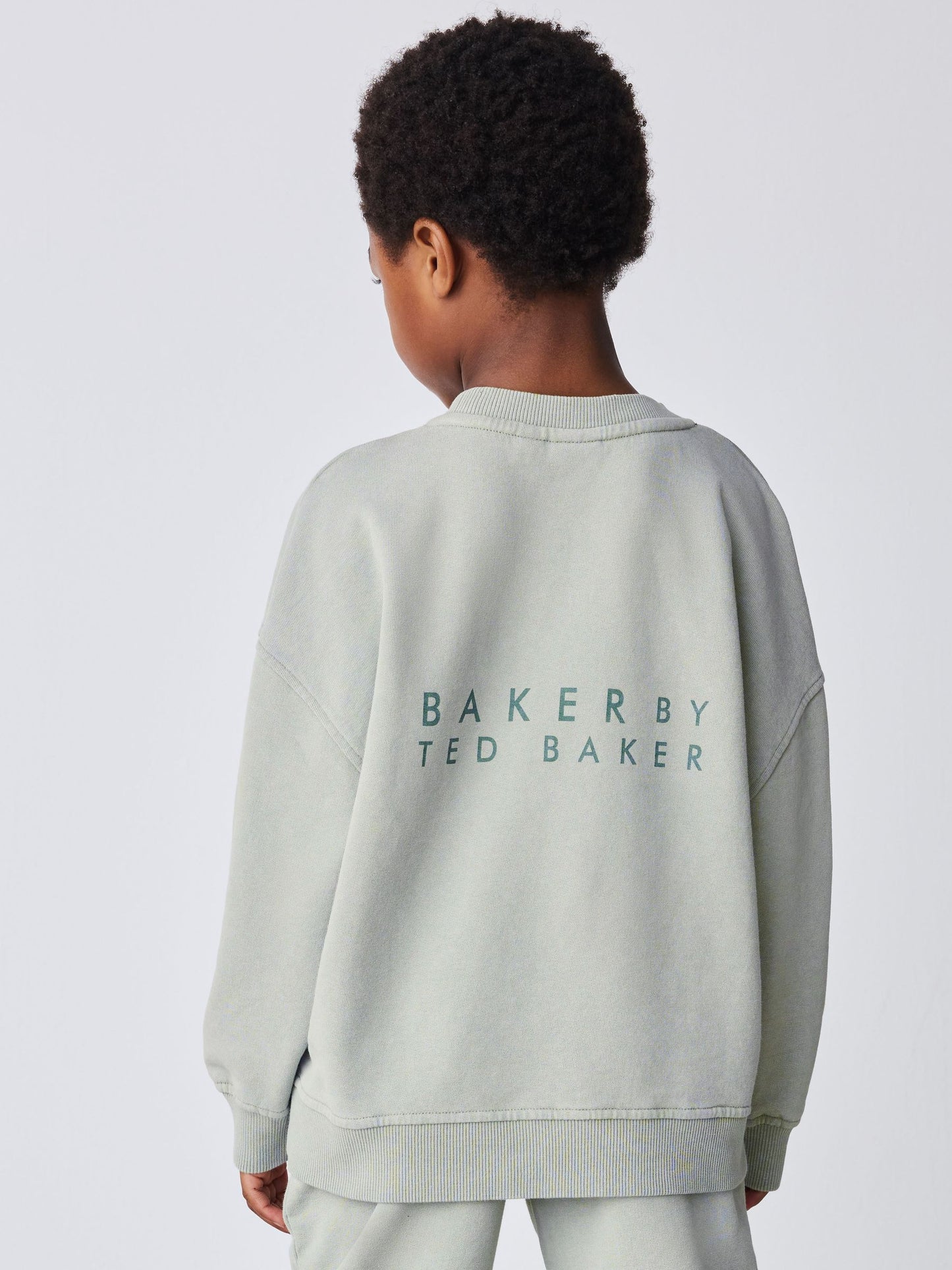 Dsiney Kidz - Baker by Ted Baker Green Oversized Washed Sweatshirt and Joggers Set image 3