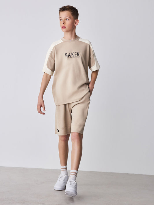 Baker by Ted Baker Oversized Stone Panel T-Shirt and Shorts Set image 1