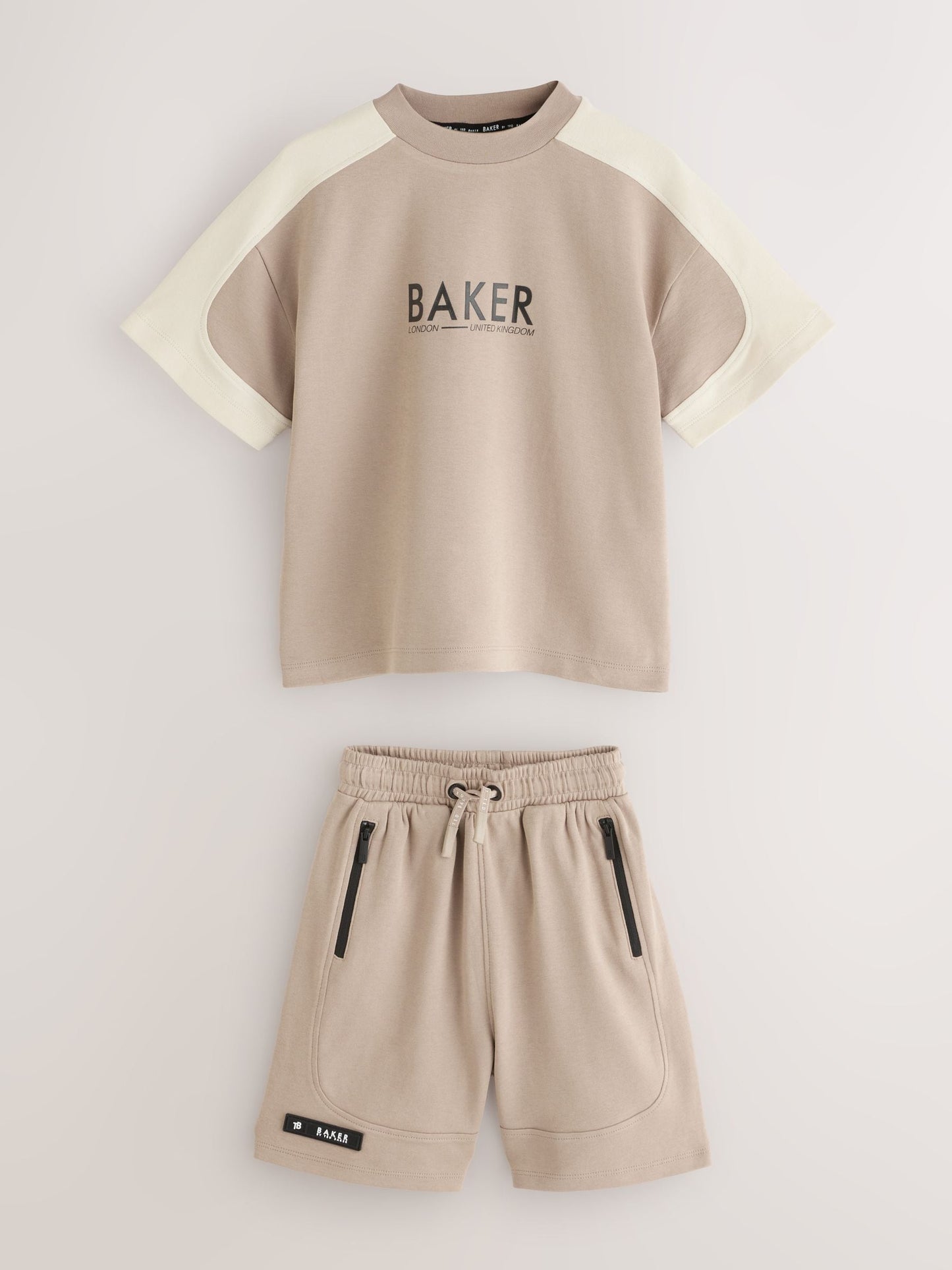 Baker by Ted Baker Oversized Stone Panel T-Shirt and Shorts Set image 6