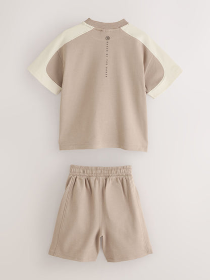 Baker by Ted Baker Oversized Stone Panel T-Shirt and Shorts Set image 7