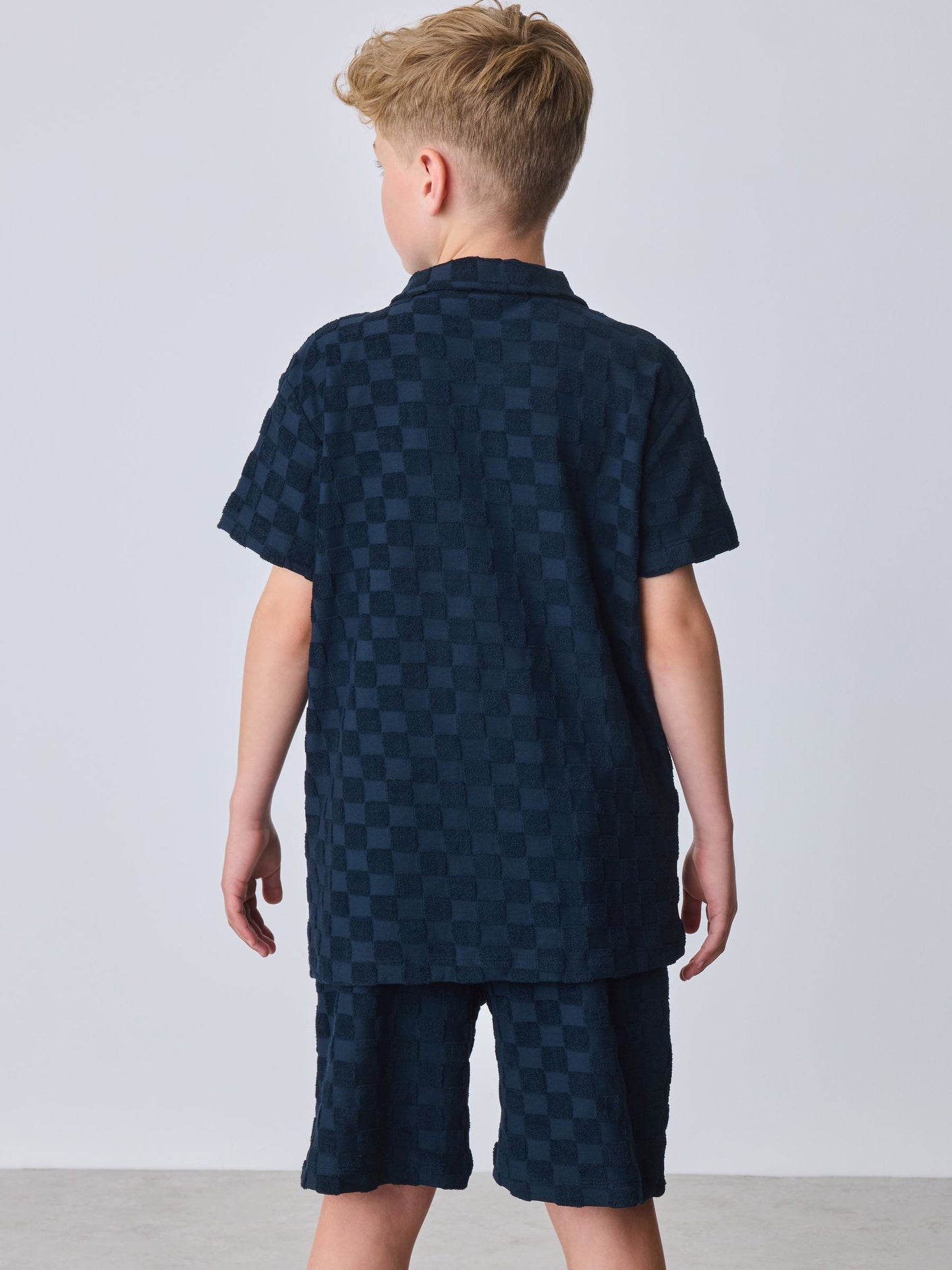 Dsiney Kidz - Baker by Ted Baker Navy Towelling Shirt and Shorts Set image 2