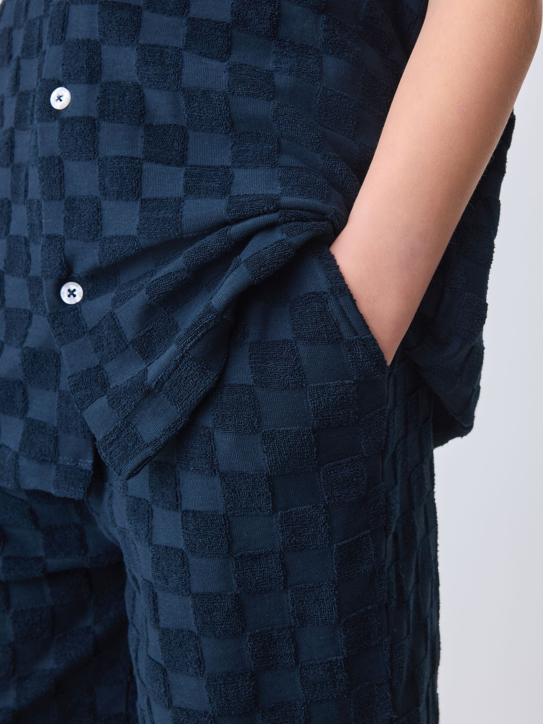 Dsiney Kidz - Baker by Ted Baker Navy Towelling Shirt and Shorts Set image 4