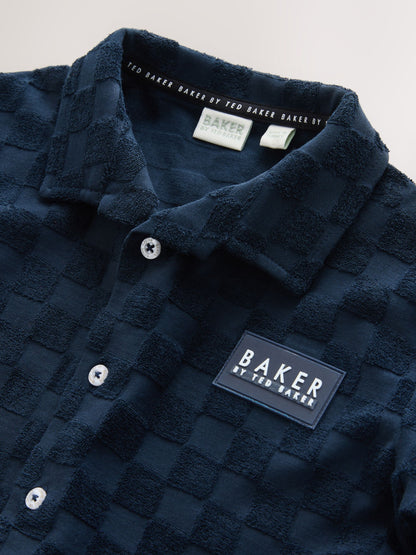 Dsiney Kidz - Baker by Ted Baker Navy Towelling Shirt and Shorts Set image 8
