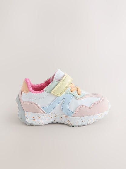 Multi Pastel Elastic Lace Touch Fasten Trainers image 2