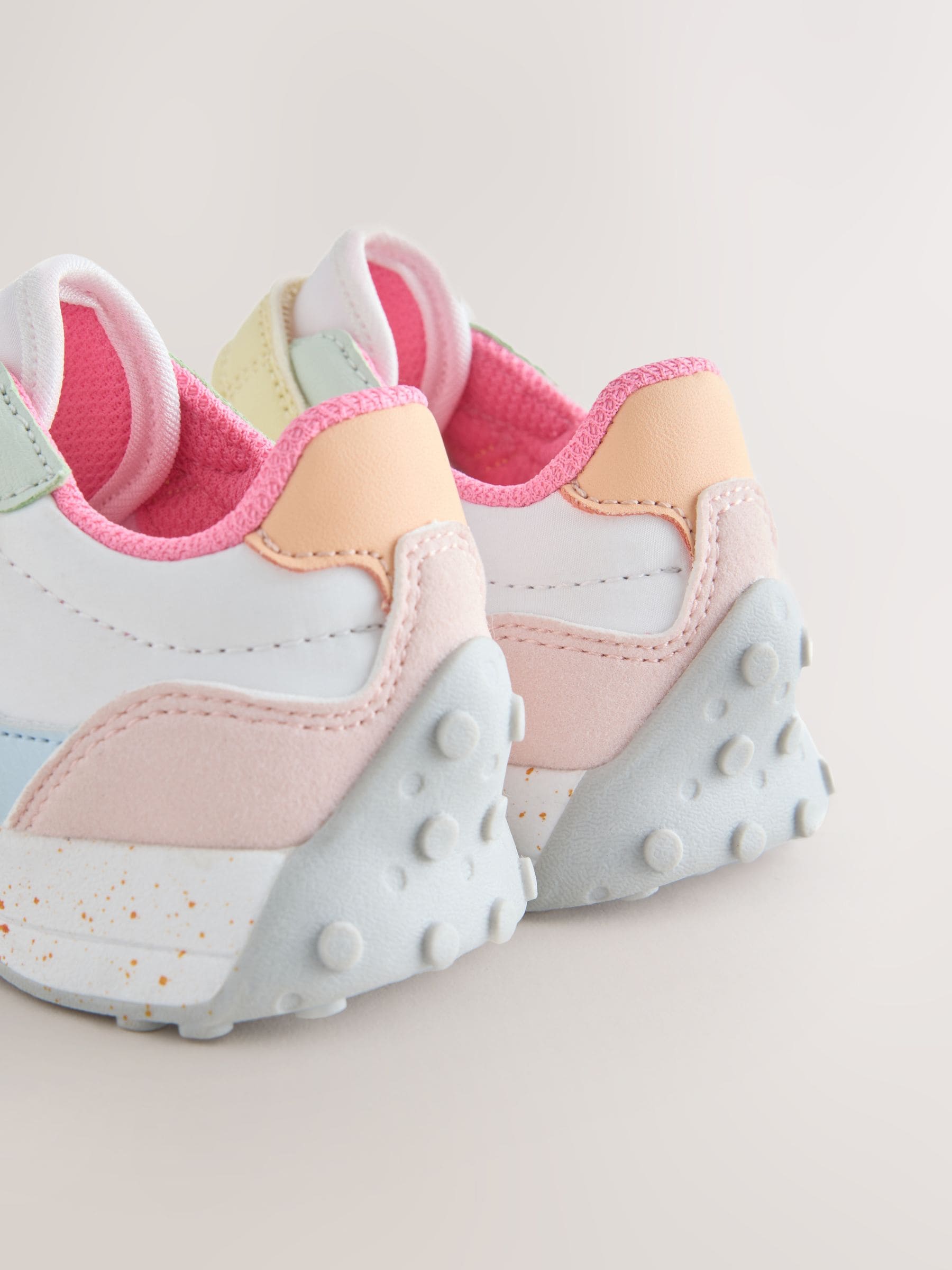 Multi Pastel Elastic Lace Touch Fasten Trainers image 4
