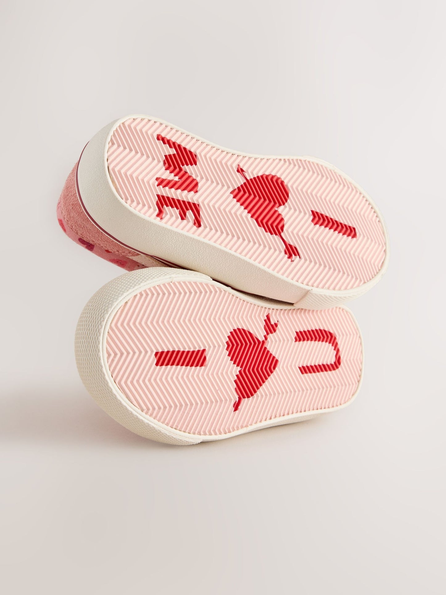 Pink Heart Wide Fit (G) Touch Fastening Trainers image 3