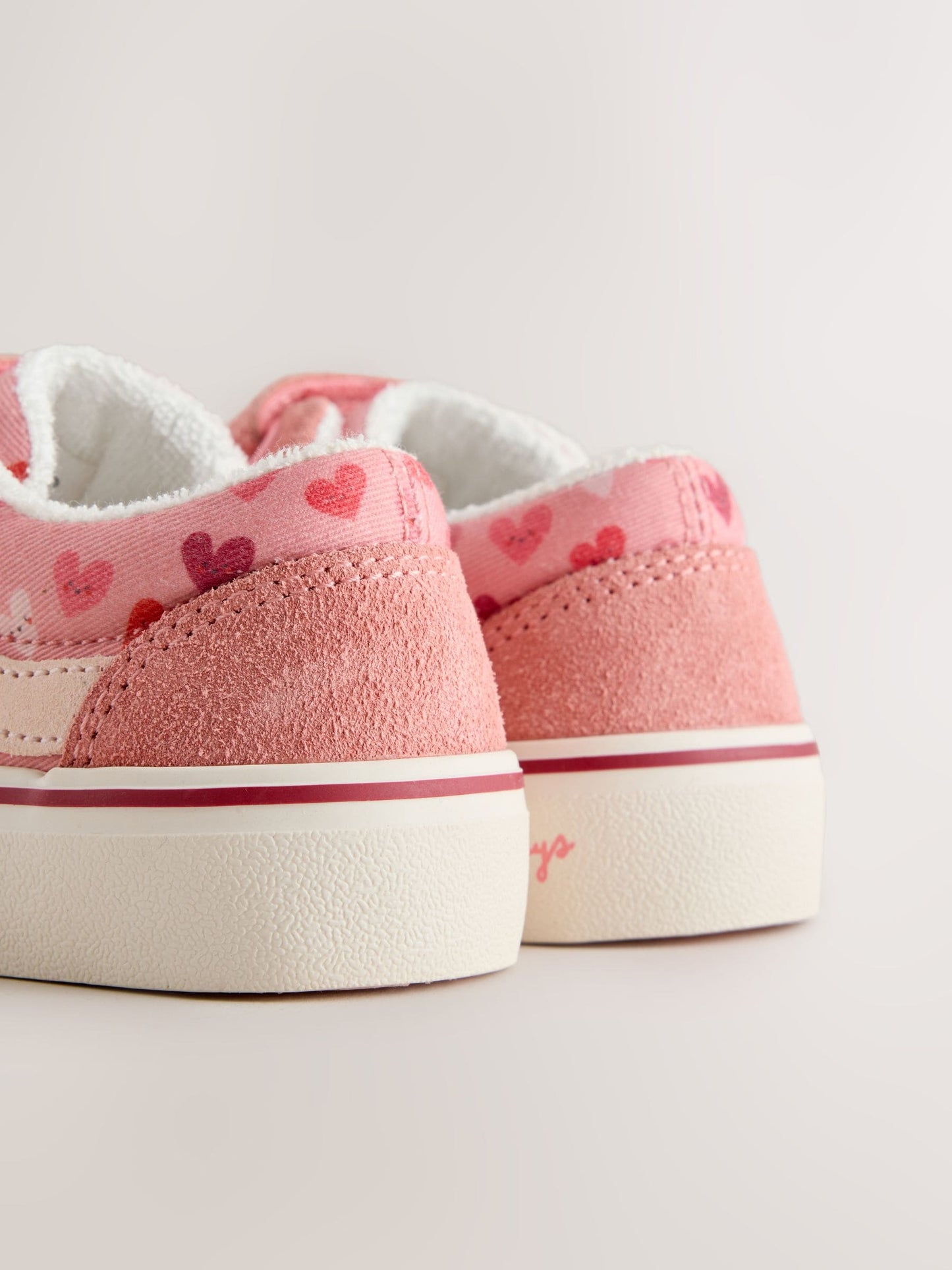 Pink Heart Wide Fit (G) Touch Fastening Trainers image 4