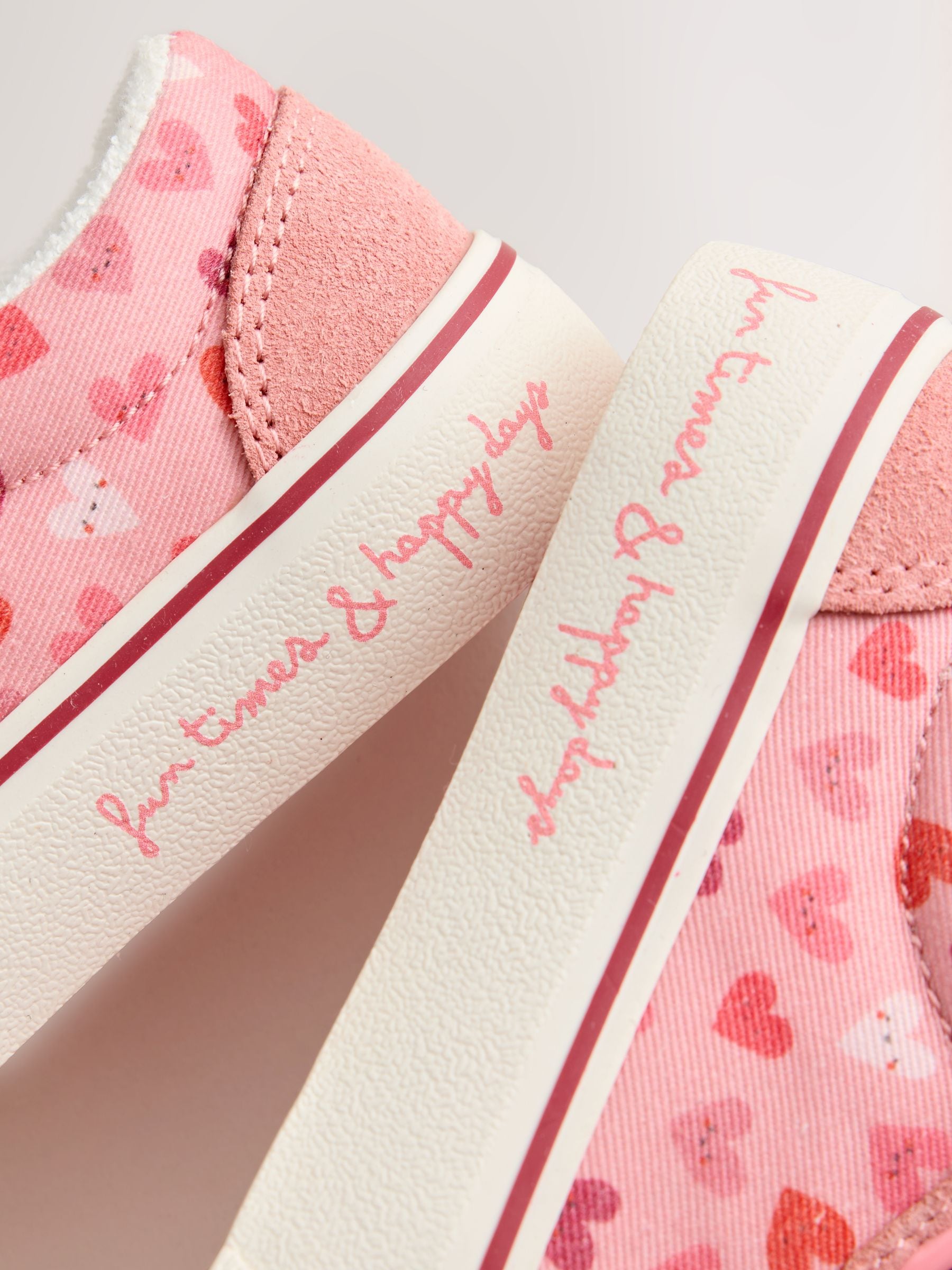 Pink Heart Wide Fit (G) Touch Fastening Trainers image 5