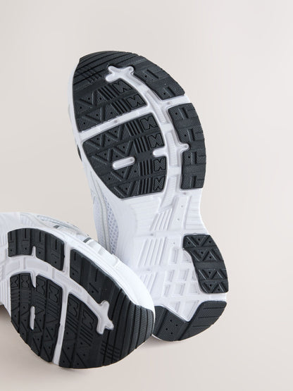 White Elastic Lace Mesh Trainers image 3