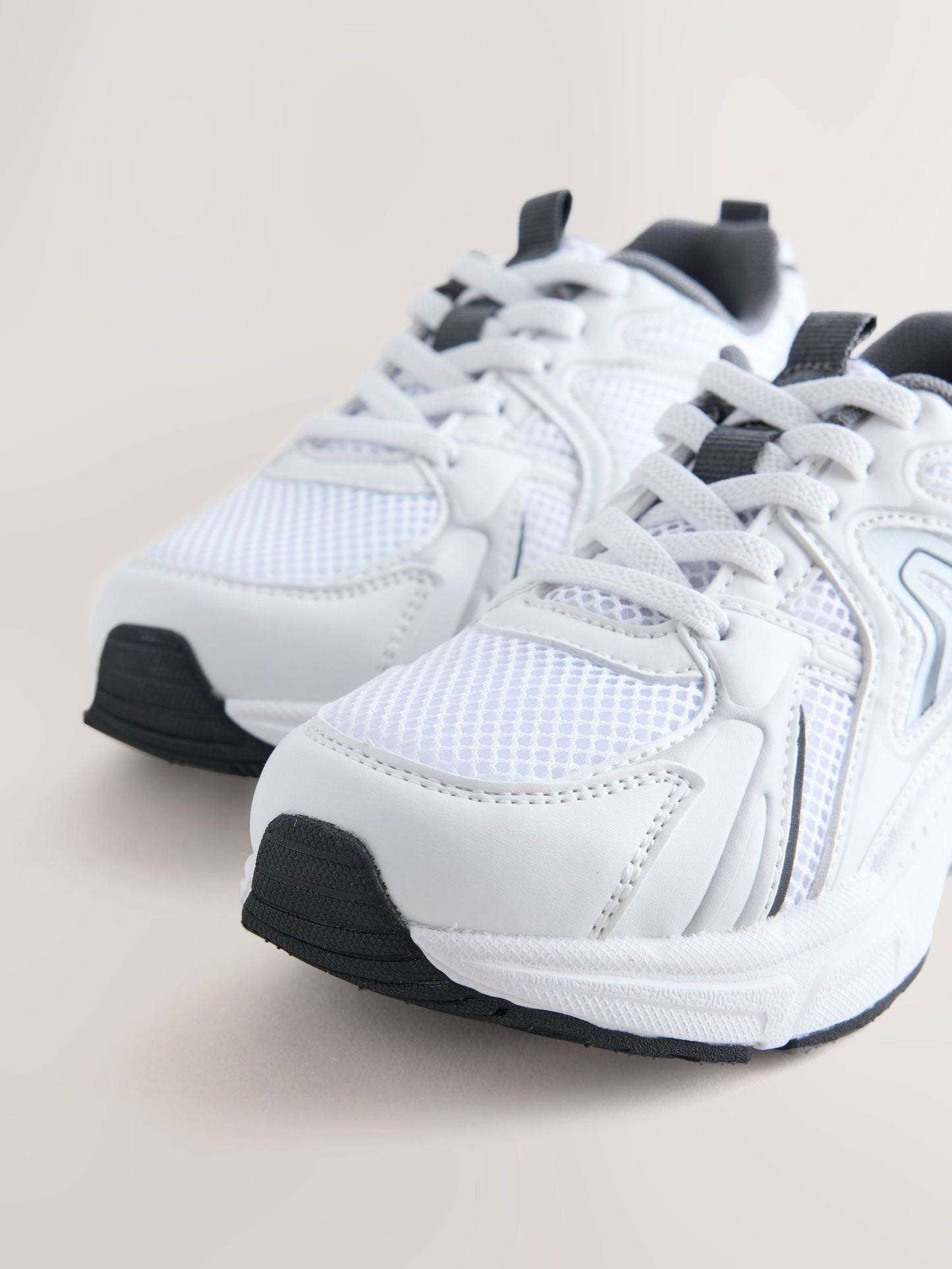 White Elastic Lace Mesh Trainers image 4