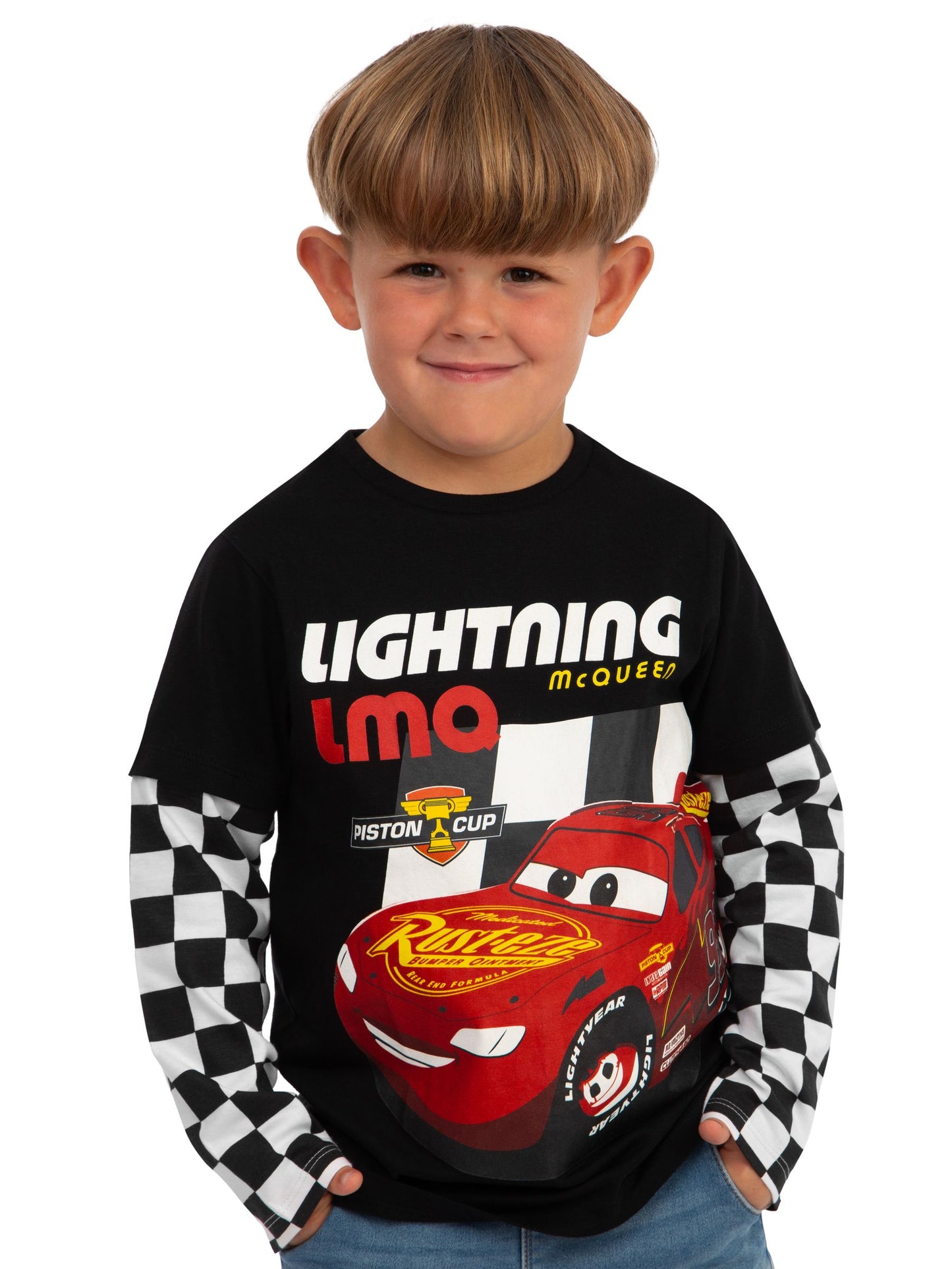 Character Natural Disney Cars Lightning McQueen Long Sleeve T-Shirt image 6