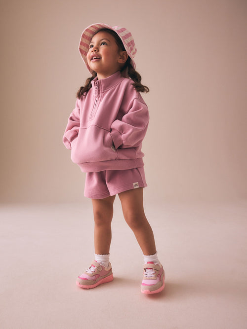 Rose Pink Plain Sweat Shorts (3mths-7yrs) image 1