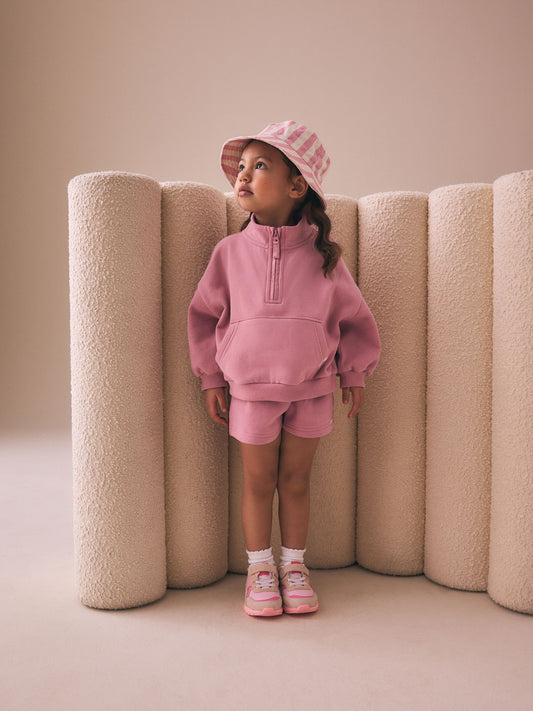 Rose Pink Plain Sweat Shorts (3mths-7yrs) image 2