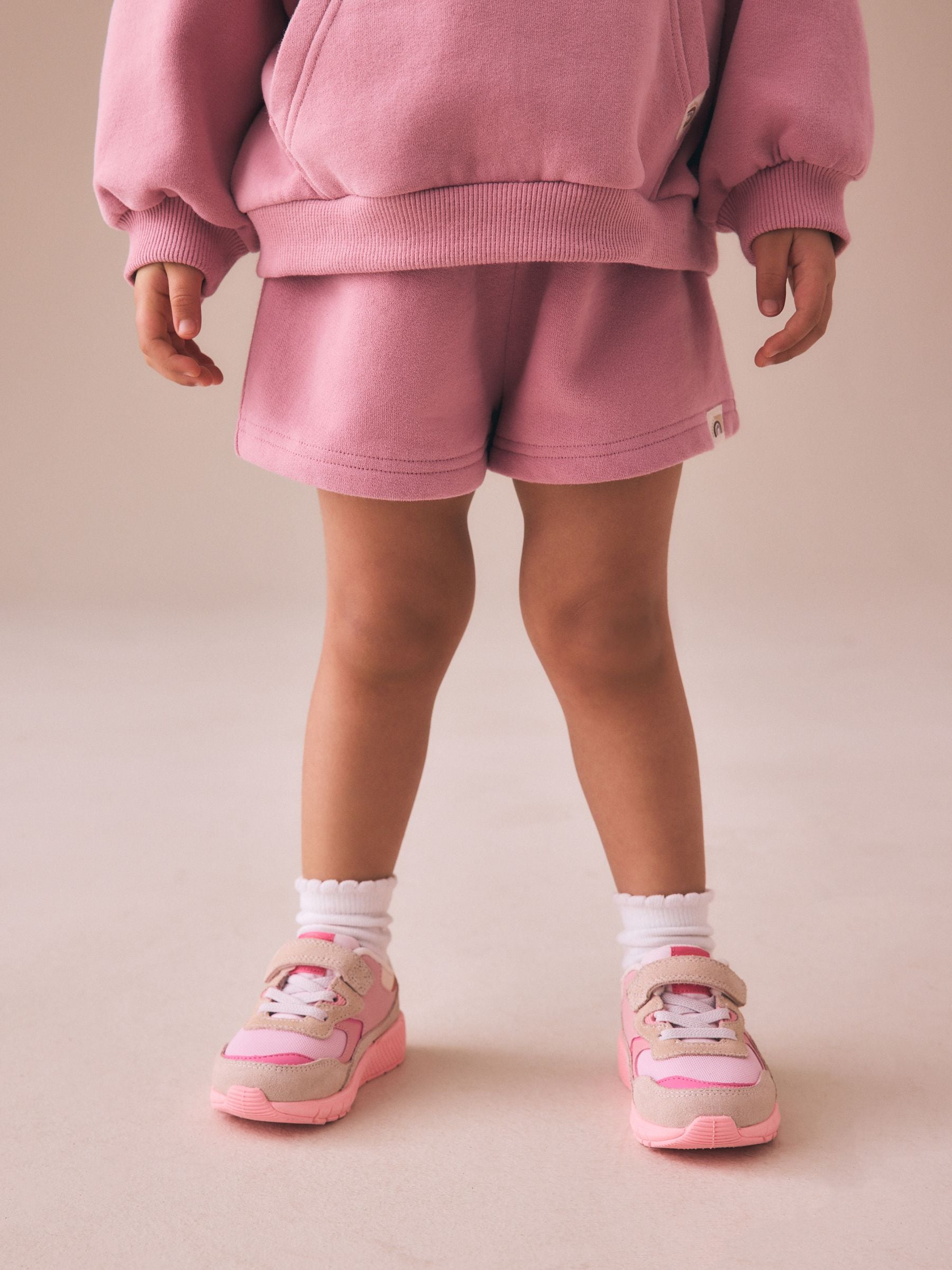 Rose Pink Plain Sweat Shorts (3mths-7yrs) image 3