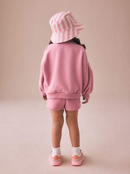 Rose Pink Plain Sweat Shorts (3mths-7yrs) image 4