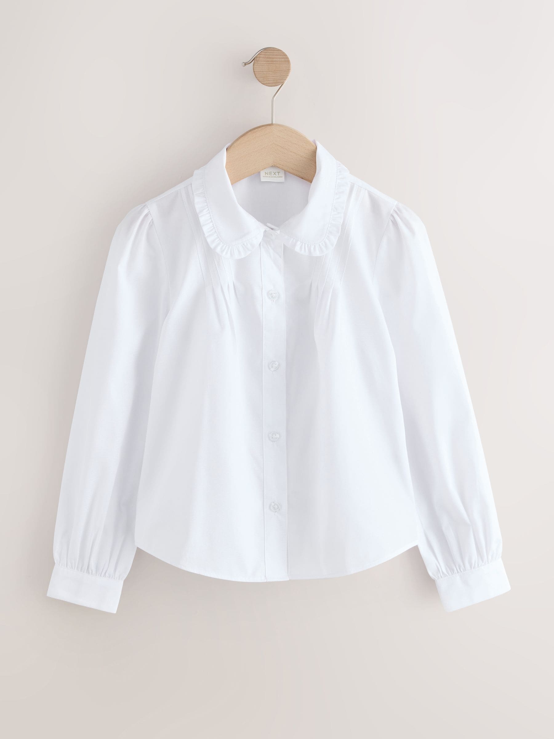 Dsiney Kidz - White Girls Long Sleeve Ruffle Collar School Shirts 2 Pack (3-14yrs) image 2