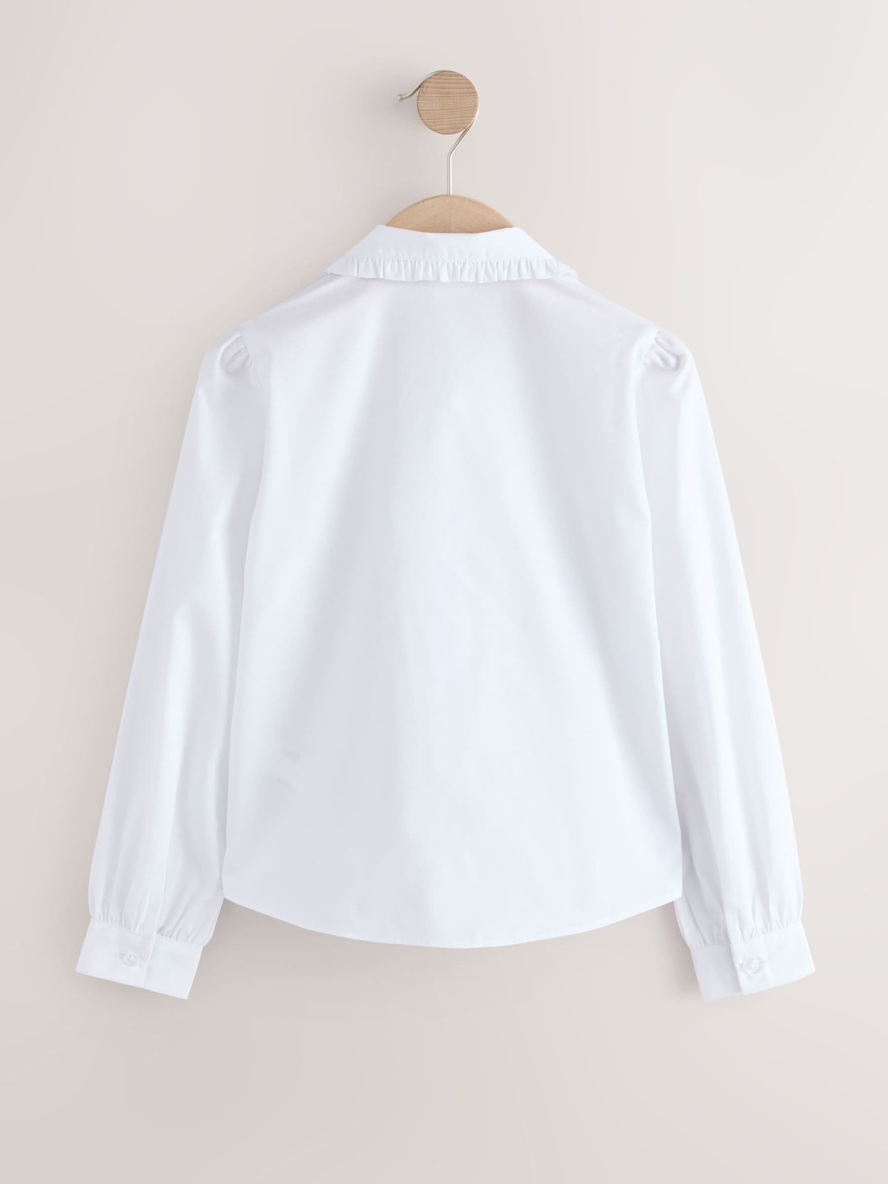 Dsiney Kidz - White Girls Long Sleeve Ruffle Collar School Shirts 2 Pack (3-14yrs) image 3