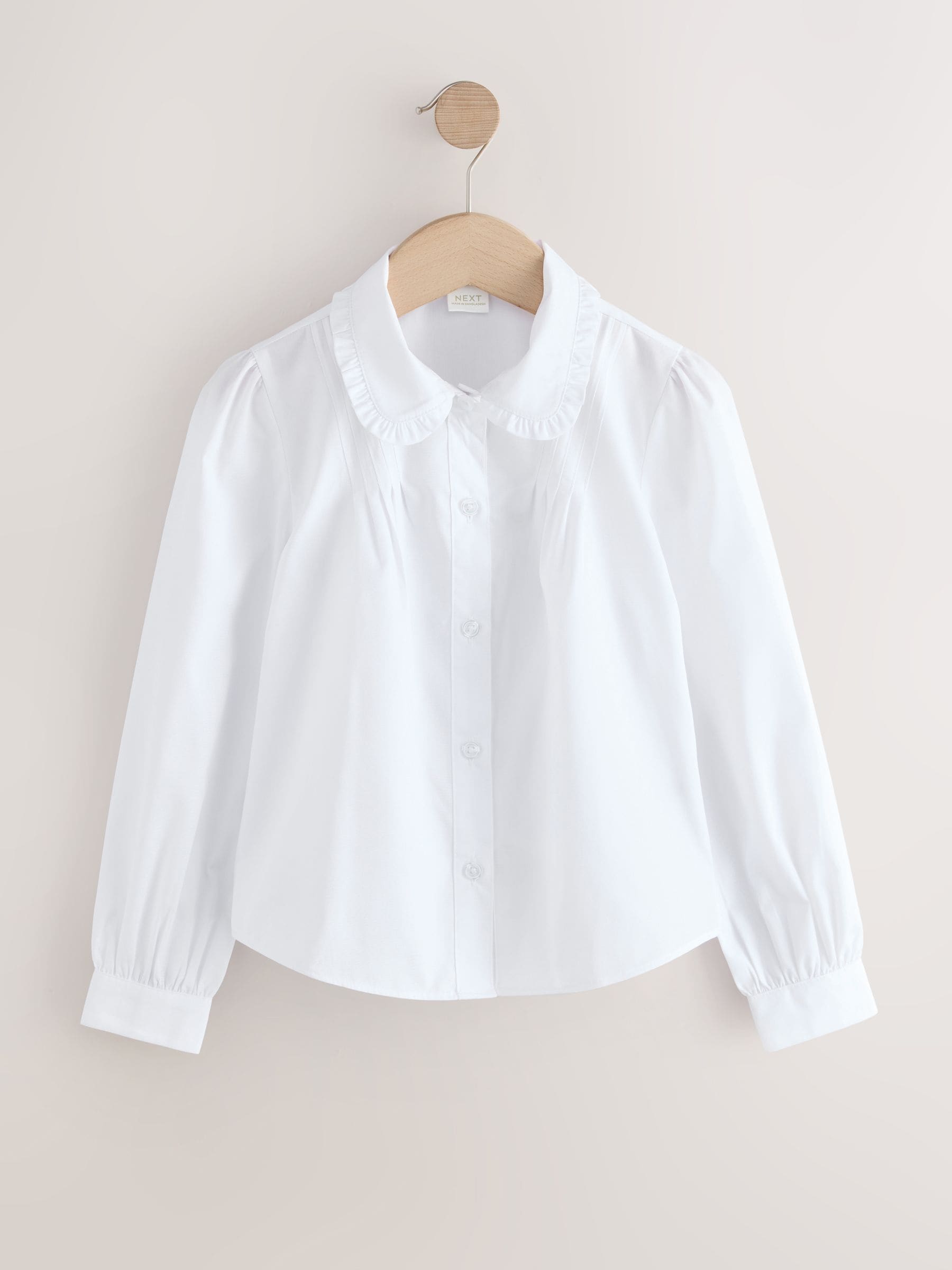 Dsiney Kidz - White Girls Long Sleeve Ruffle Collar School Shirts 2 Pack (3-14yrs) image 4