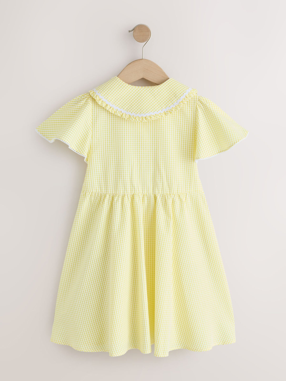 Dsiney Kidz - Yellow Gingham Cotton Rich Angel Sleeve School Dress (3-14yrs) image 8