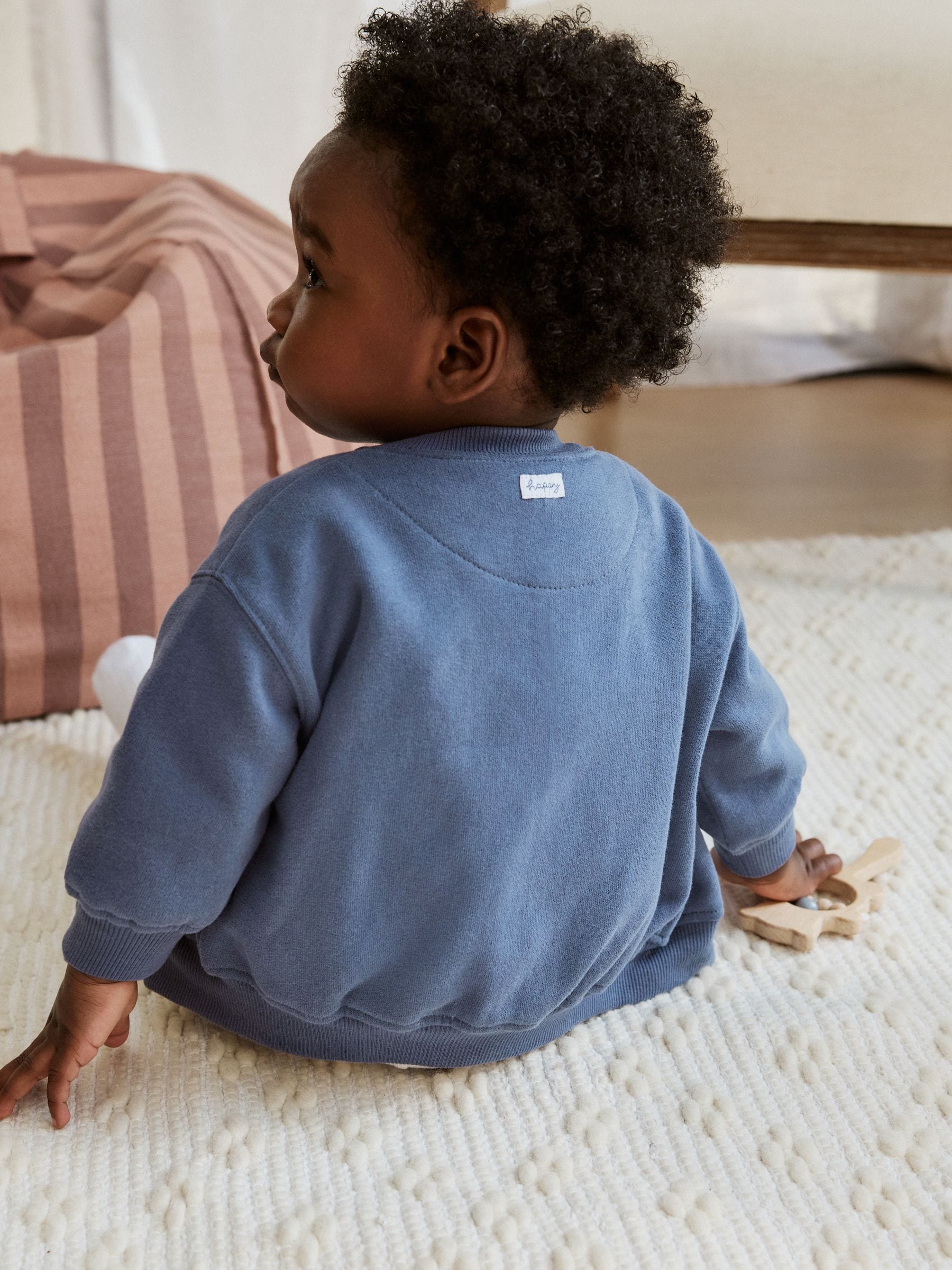 Blue Jersey Jacket, Bodysuit and Leggings Baby Set 3 Piece (0mths-2yrs) image 3
