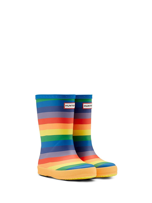 Hunter Yellow Original First Classic Rainbow Print Wellington Boots image 1