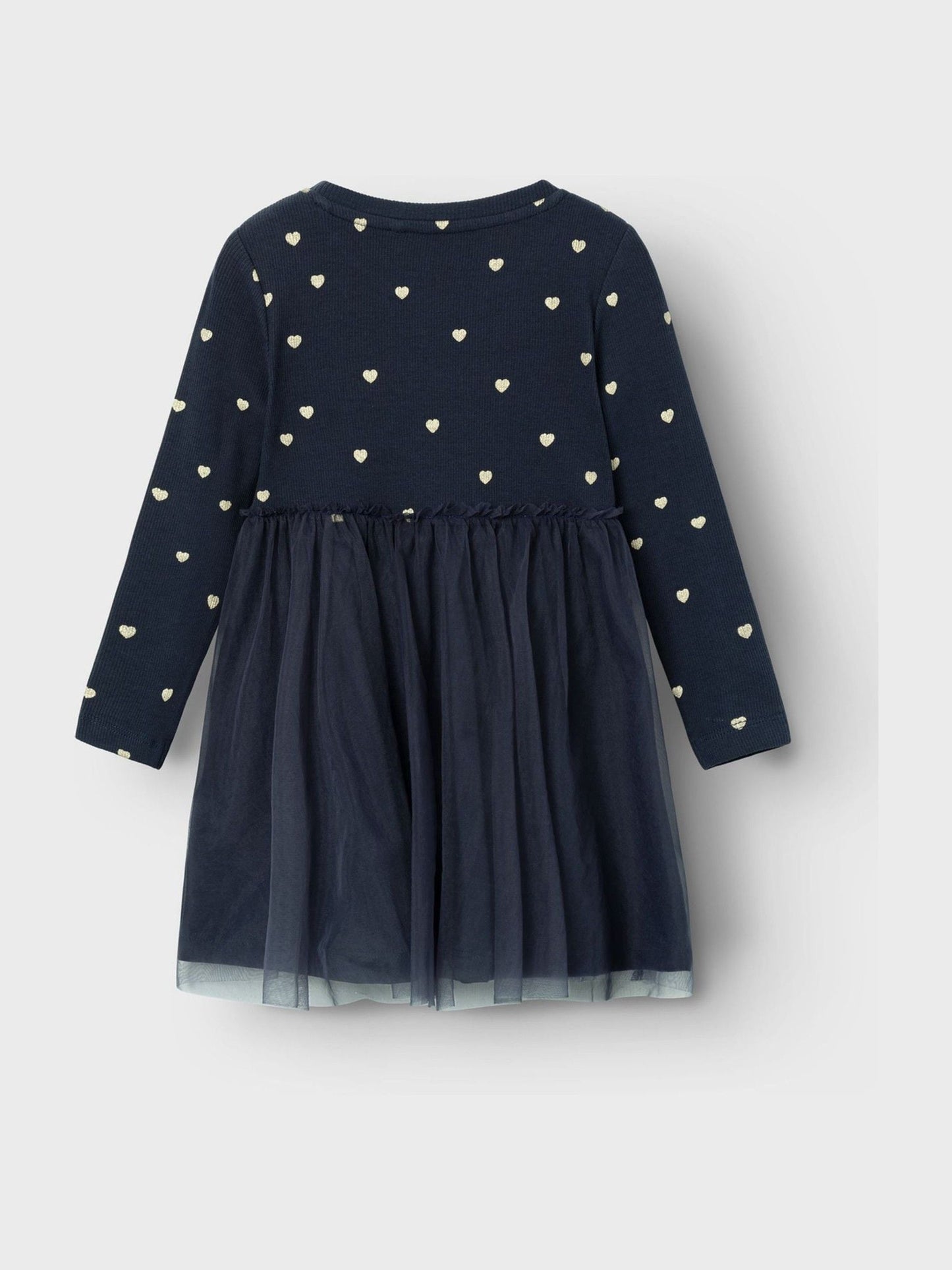 Name It Black Tulle And Jersey Dress With Gold Hearts image 2