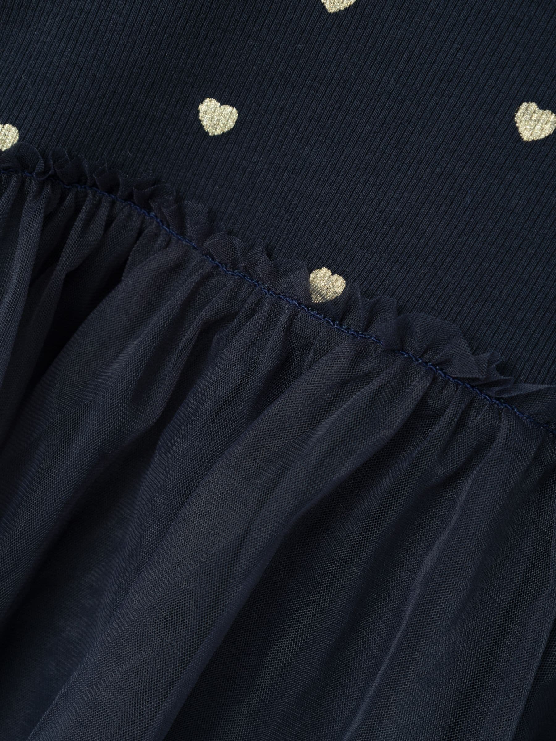 Name It Black Tulle And Jersey Dress With Gold Hearts image 3