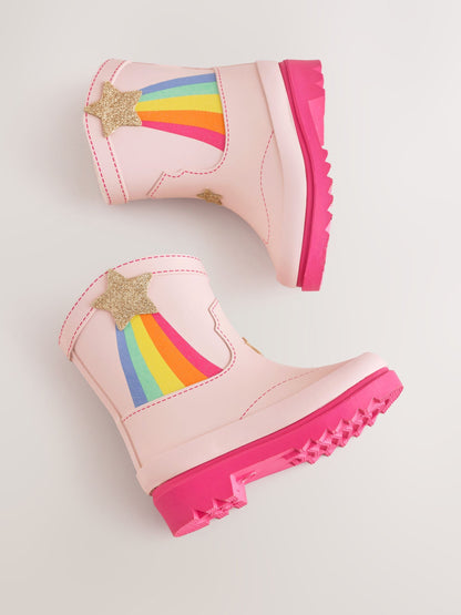 Dsiney Kidz - Little Bird by Jools Oliver Pink Pastel Rainbow Western Style Welly Boots image 2