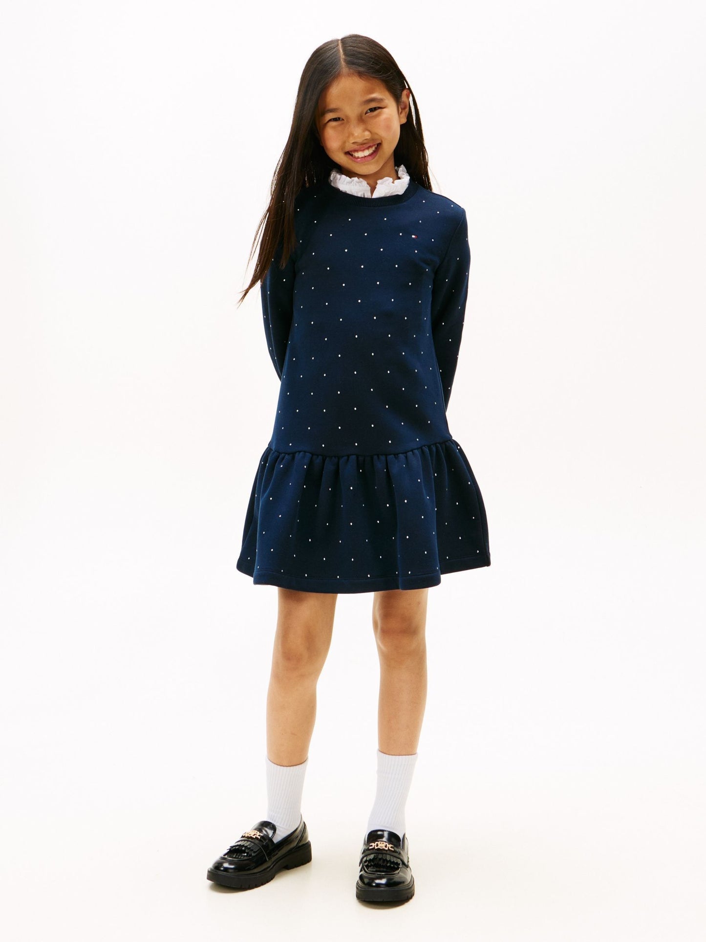Tommy Hilfiger Blue Festive Stud Relaxed Fleece Skater Dress image 1
