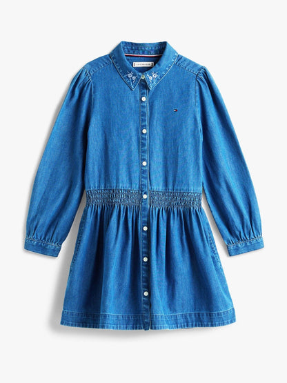 Tommy Hilfiger Blue Embroidery Flower Shirt Dress image 5