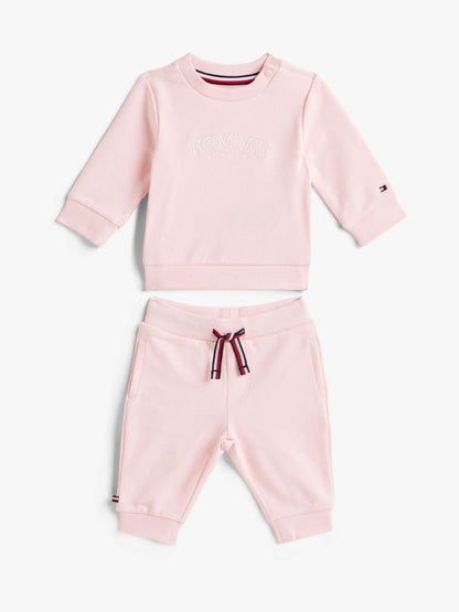 Tommy Hilfiger Pink Logo Sweatshirt And Joggers Set image 1