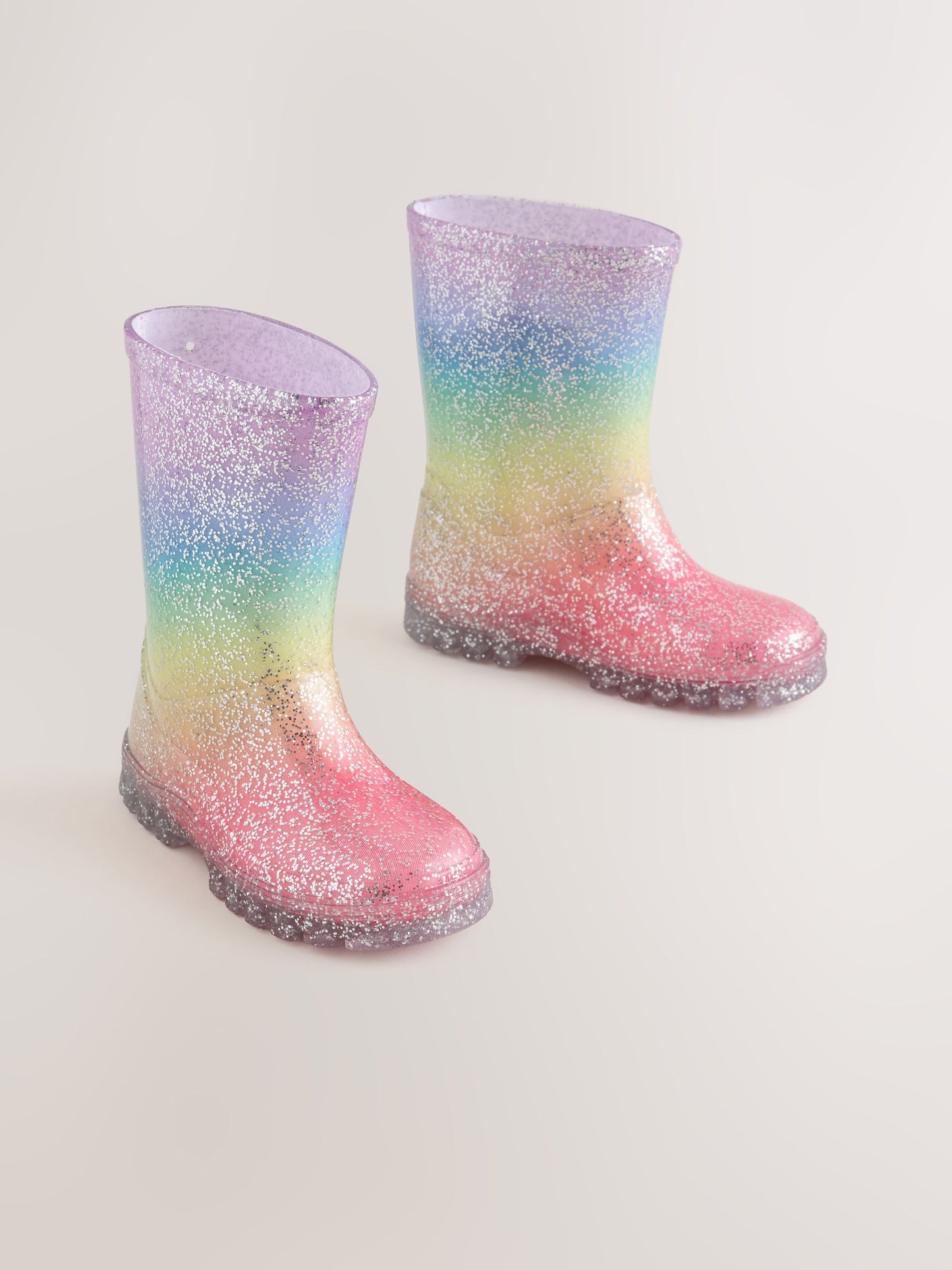 Multi Rainbow Glitter Wellies image 1