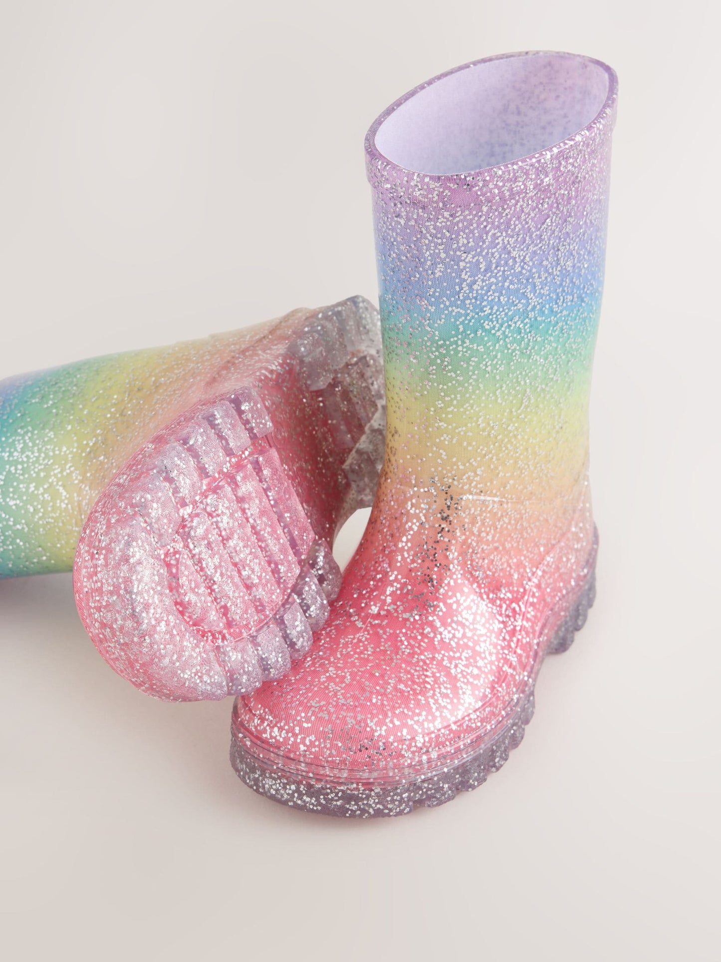 Multi Rainbow Glitter Wellies image 4