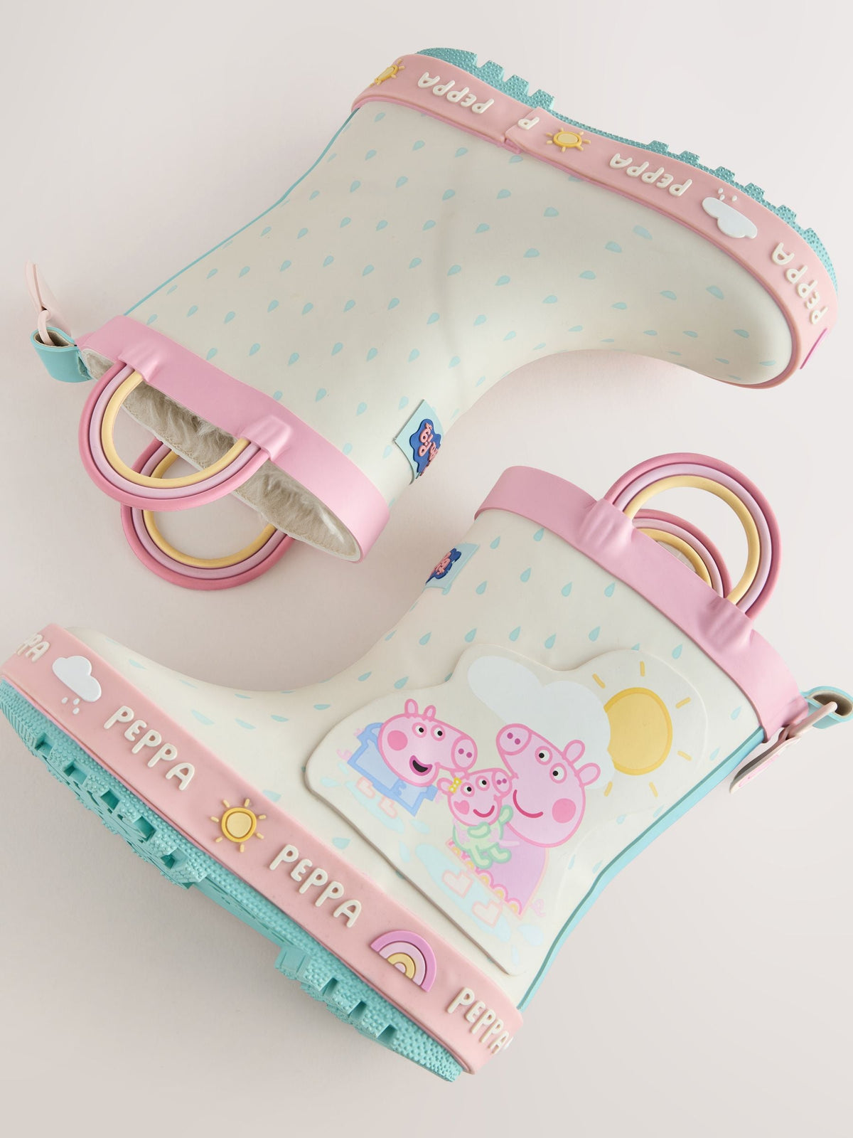 Dsiney Kidz - Cream Peppa Pig Handle Wellies image 4