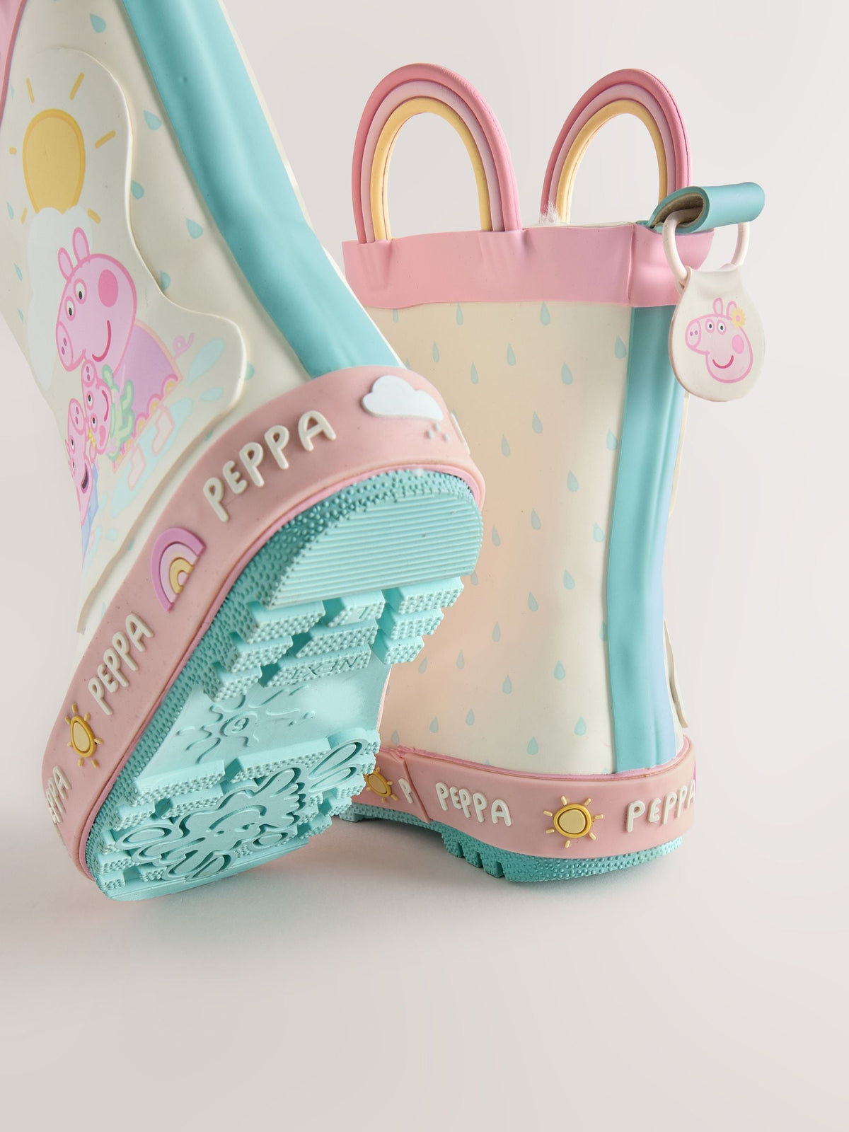 Dsiney Kidz - Cream Peppa Pig Handle Wellies image 5