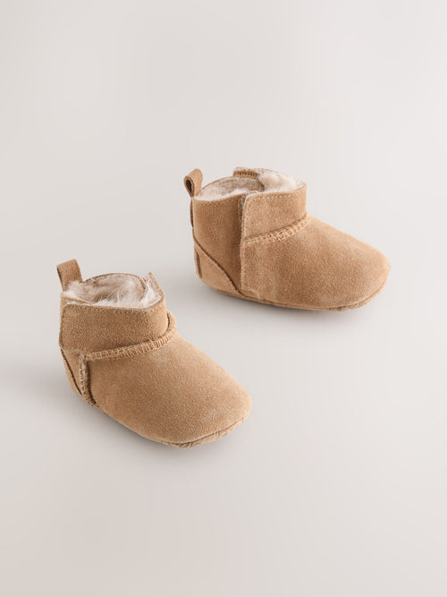 Dsiney Kidz - Tan Brown Suede Baby Pull-On Boots (0-24mths) image 1