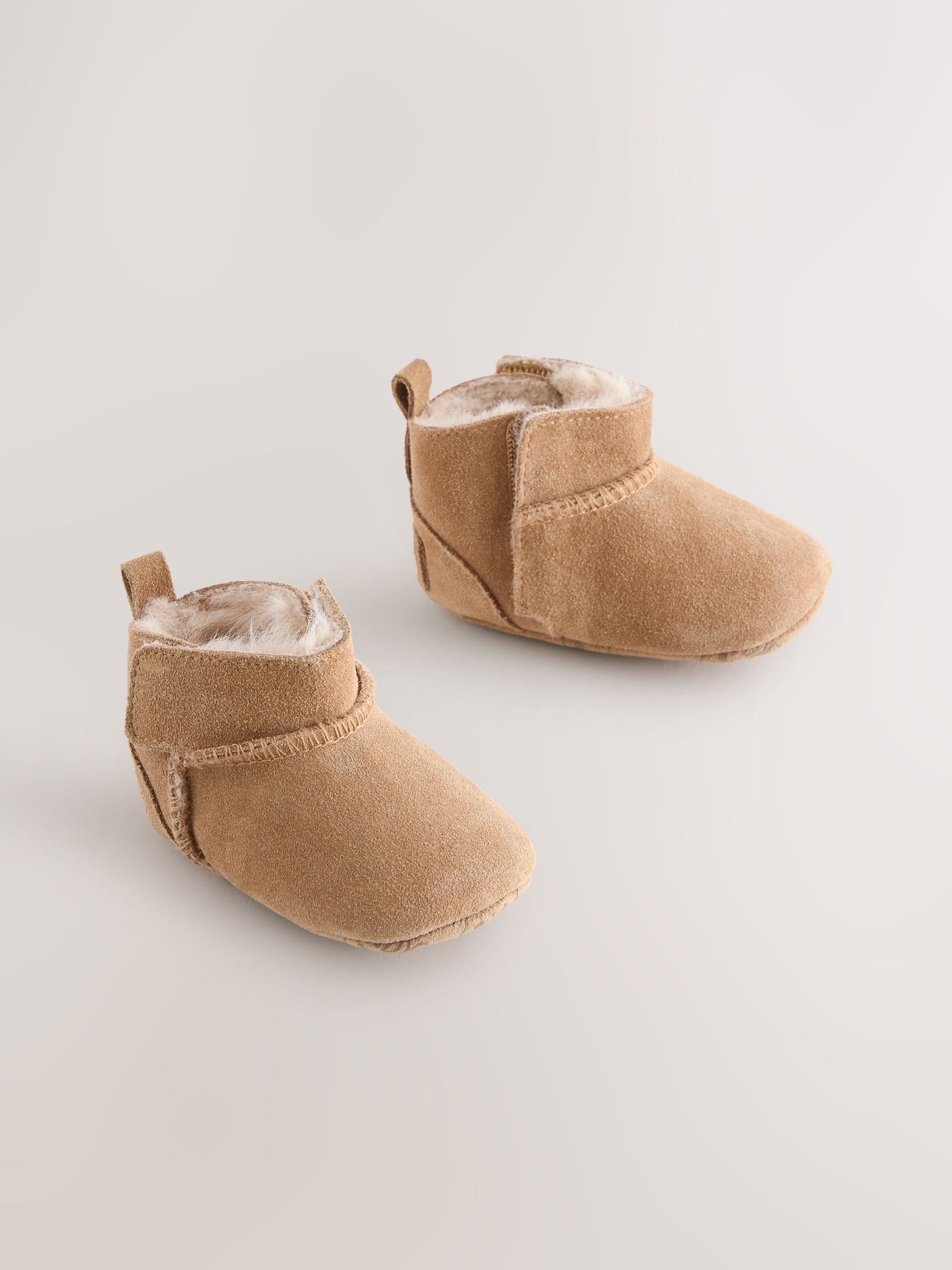 Tan Brown Suede Baby Pull-On Boots (0-24mths) image 1