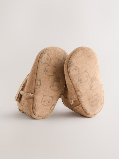 Tan Brown Suede Baby Pull-On Boots (0-24mths) image 2