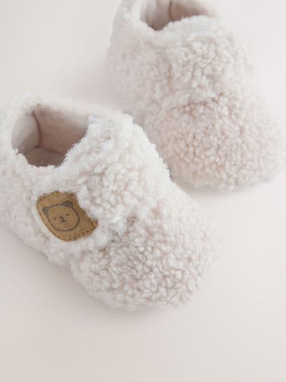 Cream Baby Cosy Touch Fasten Slippers (0-24mths) image 3