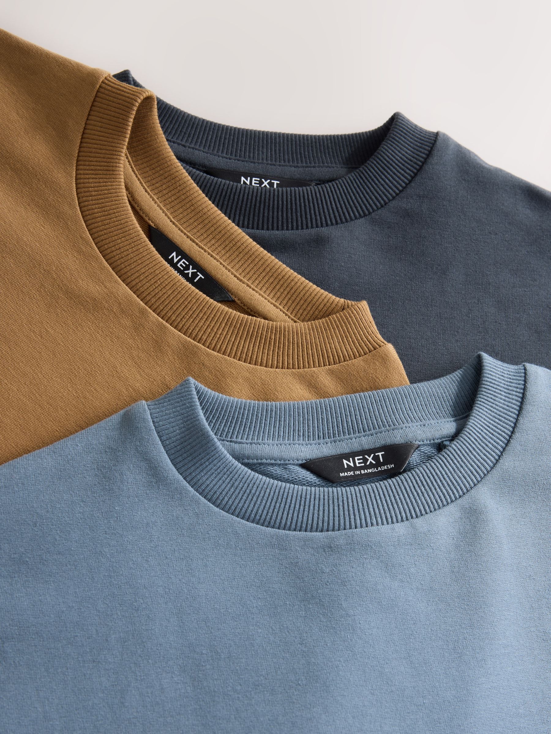 Dsiney Kidz - Blue/Brown Plain Sweat Tops 3 Pack (3mths-7yrs) image 6