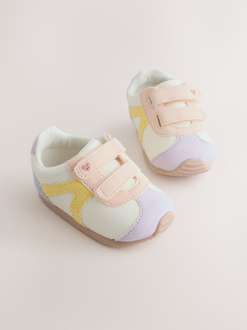 Multi Pastel Baby Touch Fastening Trainers image 1