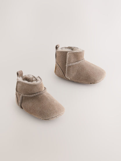 Mink Brown Suede Baby Pull-On Boots (0-24mths) image 1