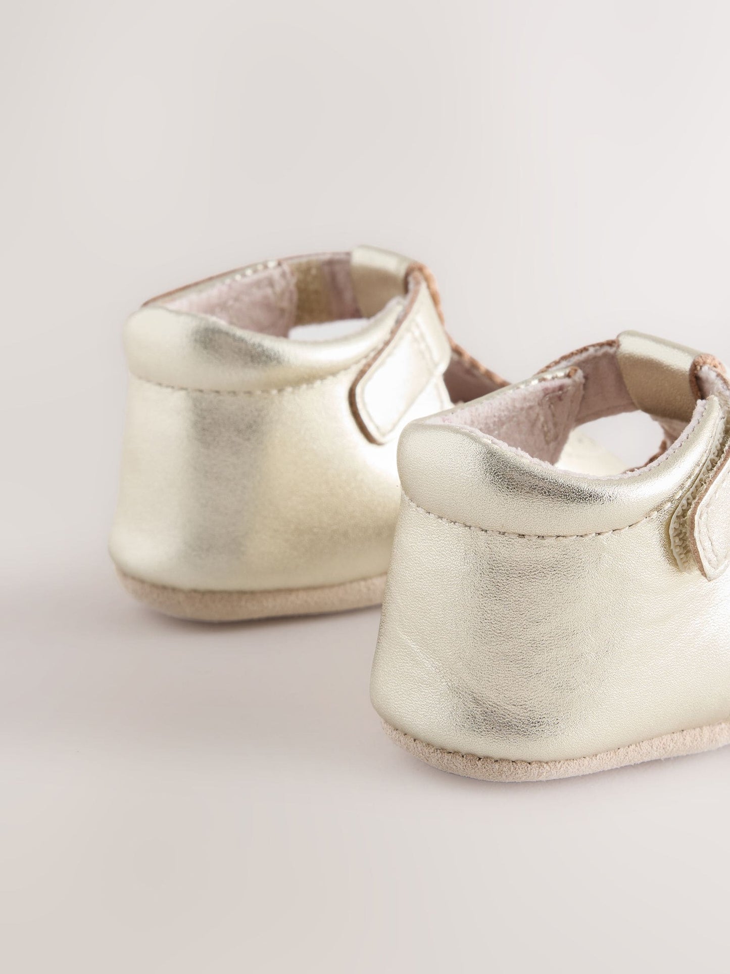 Gold Leather Baby T-Bar Shoes (0-24mths) image 3