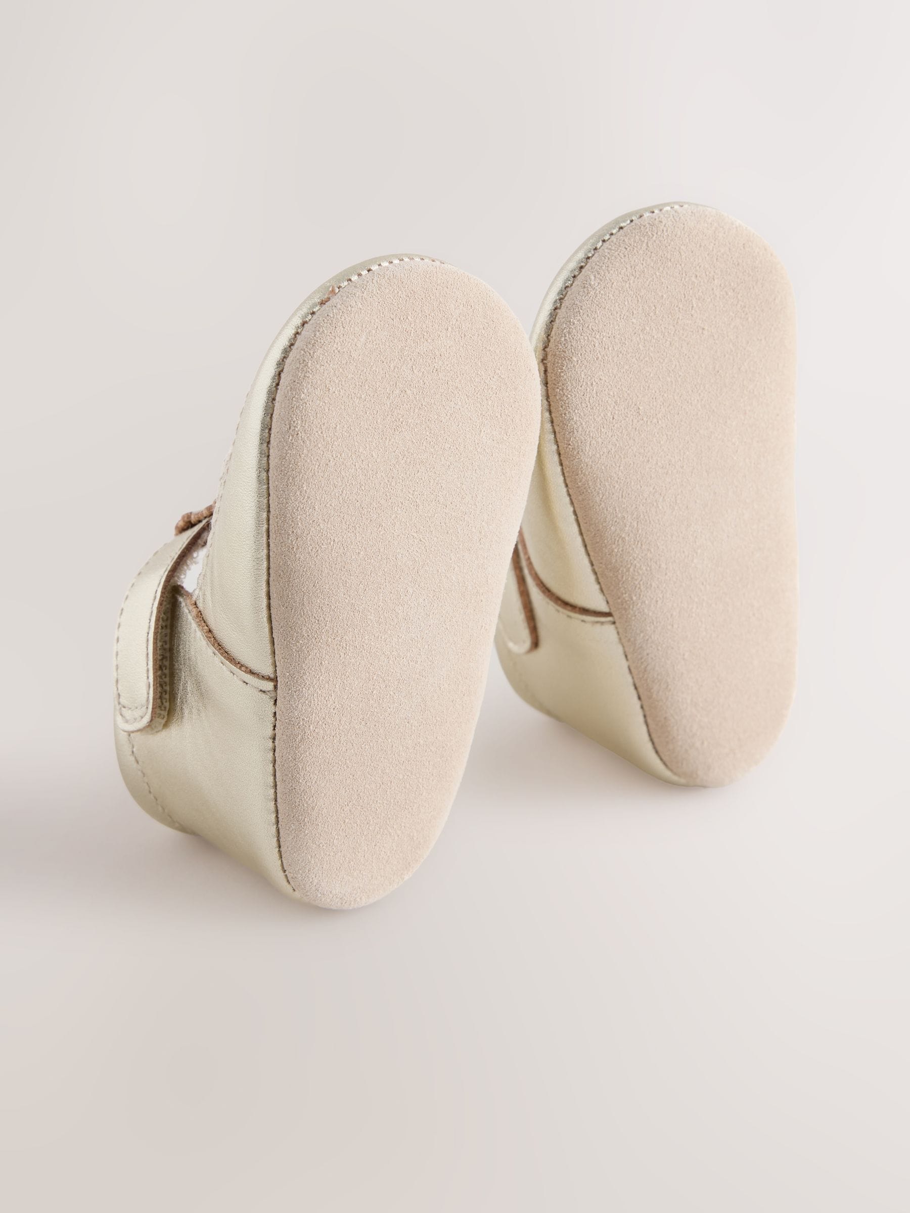 Gold Leather Baby T-Bar Shoes (0-24mths) image 5