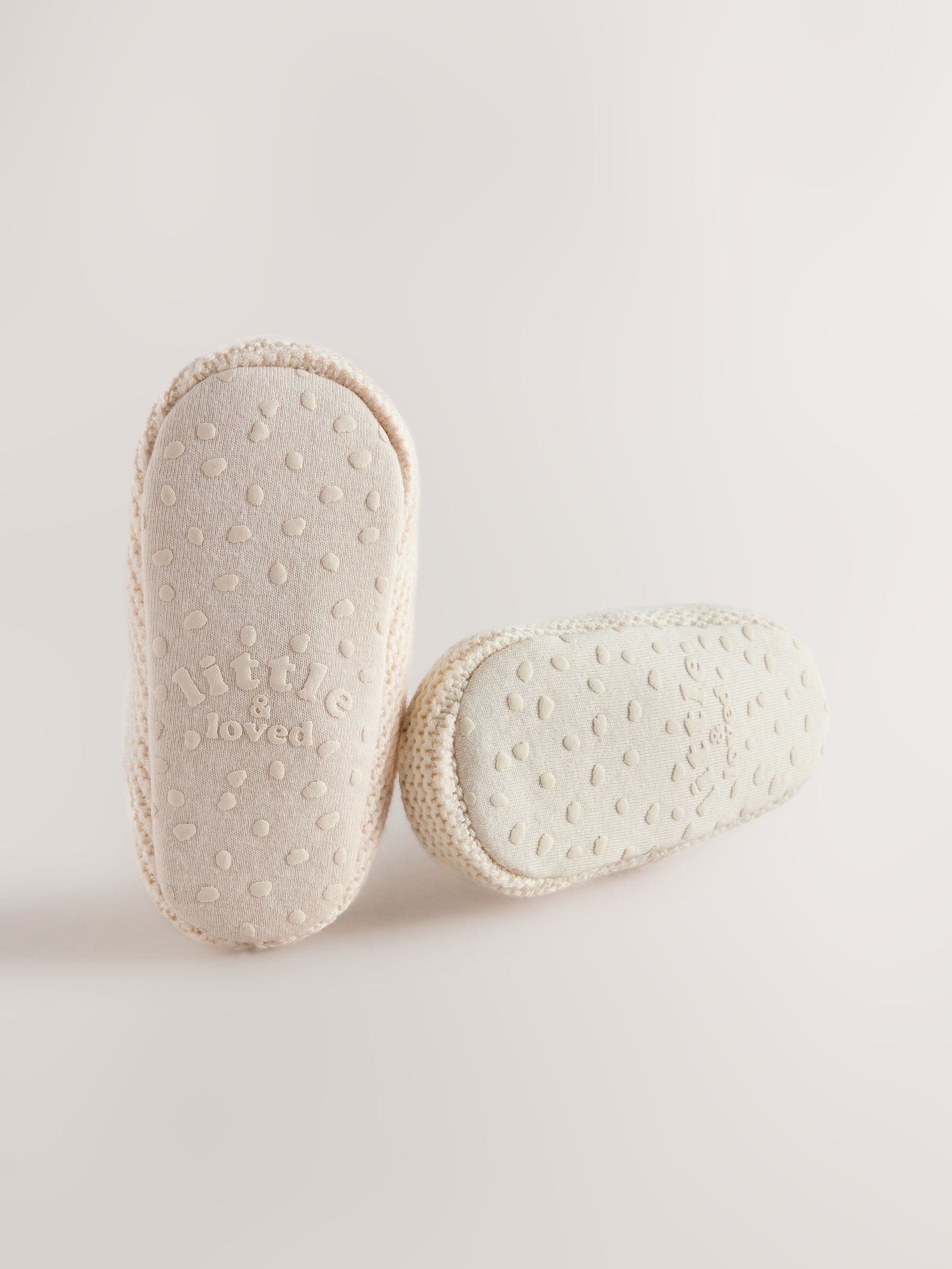 Neutral Knitted Baby Sock Top Boots (0-18mths) image 3