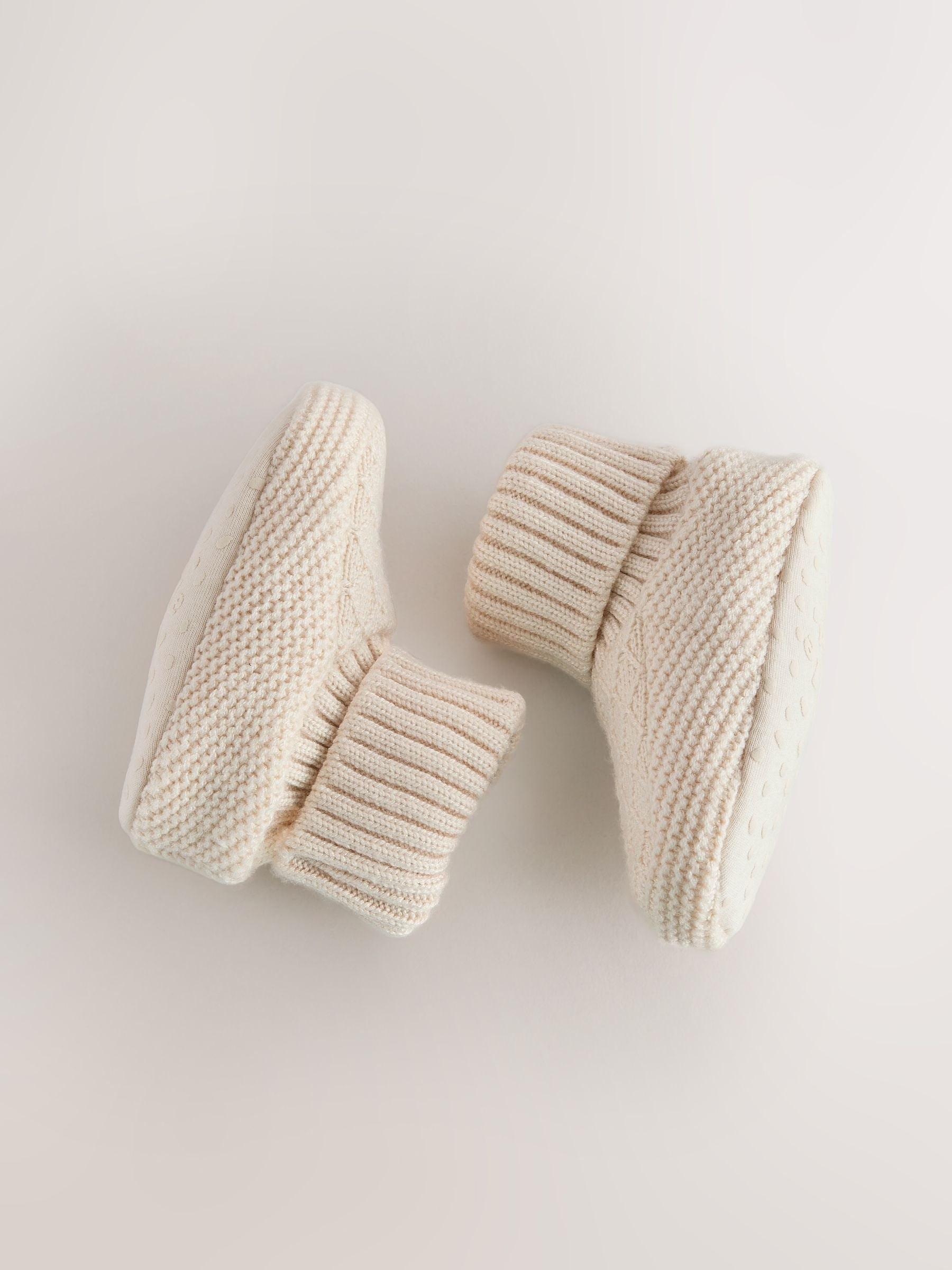Neutral Knitted Baby Sock Top Boots (0-18mths) image 4