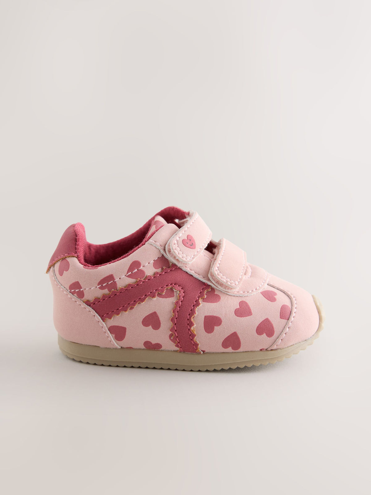 Dsiney Kidz - Pink/Red Hearts Baby Touch Fastening Trainers image 2