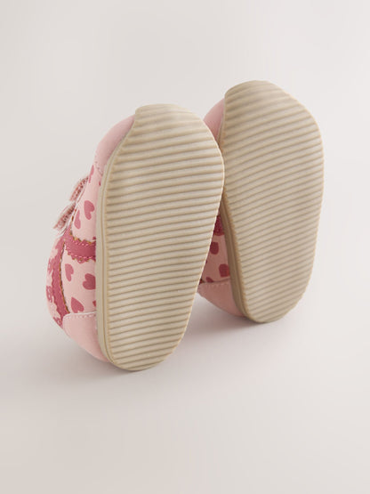 Dsiney Kidz - Pink/Red Hearts Baby Touch Fastening Trainers image 3